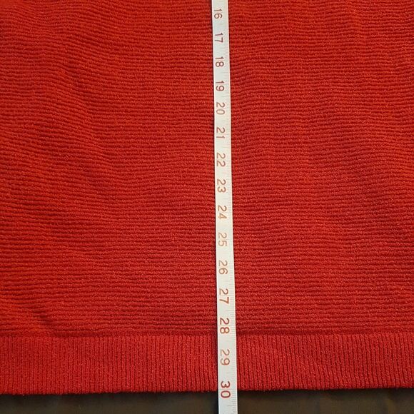 RDI Womens Sweater Red Size Large Christmas Holiday Mocked Ribbed Textured Party - Picture 11 of 12